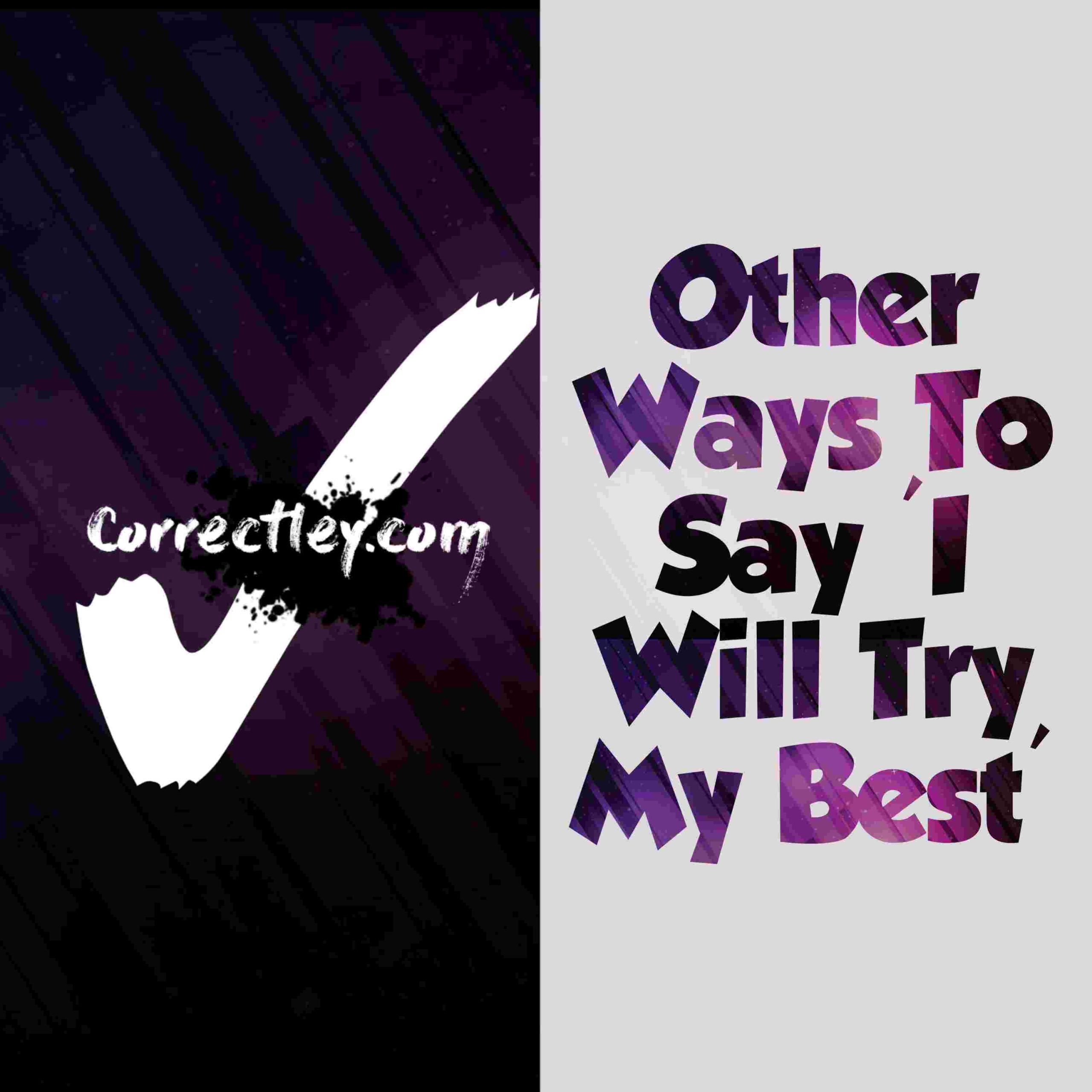 Other Ways To Say ‘I will try my best.’