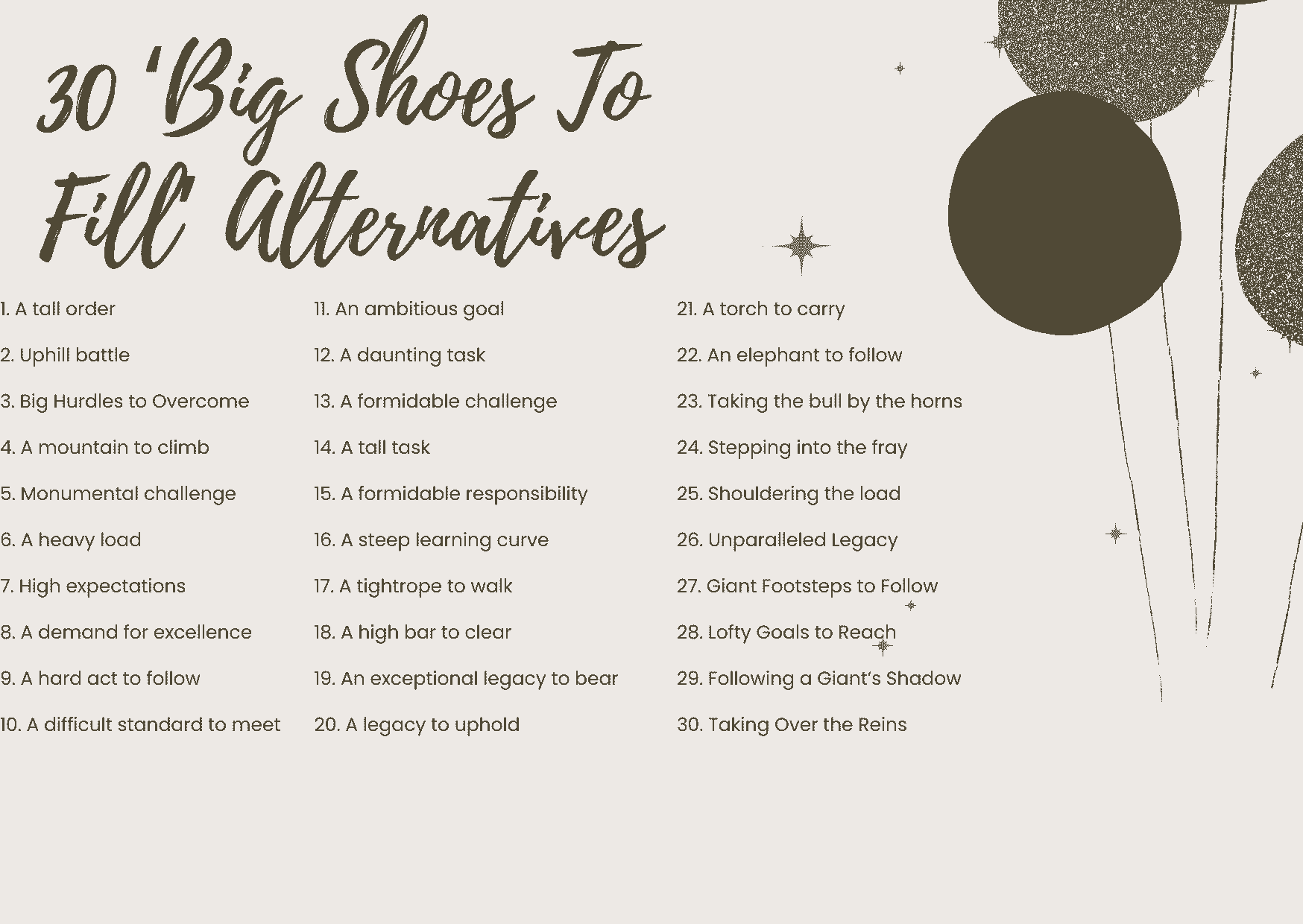 ‘Big Shoes To Fill’ Alternatives