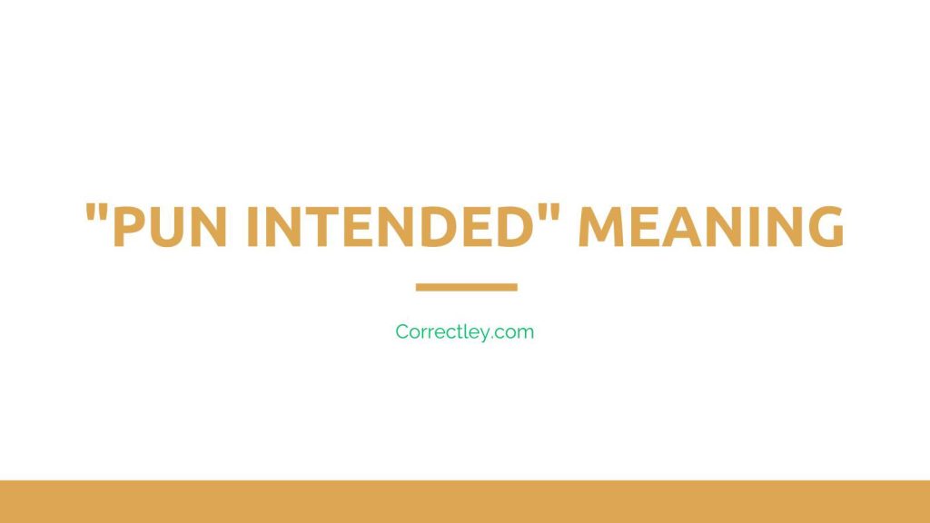 What Does "Pun Intended" Mean? Here